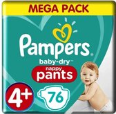 Pampers Baby-Dry Pants Luierbroekjes - Maat 4+ (9-15 kg) - 76 stuks