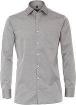 CASA MODA comfort fit overhemd - grijs twill - Strijkvrij - Boordmaat: 47