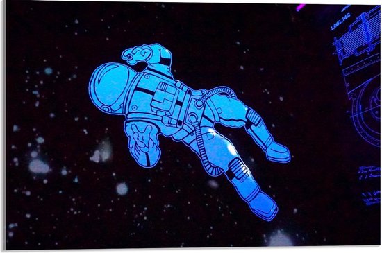 Acrylglas - Astronaut in de Ruimte - 50x50cm Foto op Acrylglas (Met Ophangsysteem)