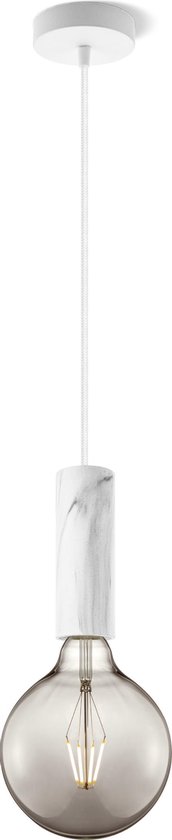 Home Sweet Home hanglamp Marmer Saga - hanglamp inclusief LED lamp G95 - dimbaar - pendel lengte 100 cm - inclusief E27 LED lamp - rook