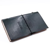 Handgemaakt leren dagboek - Notitieboek - Levensboom - Groen (80 pagina's) - 22x12x1.5cm