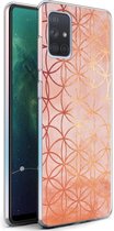 iMoshion Design voor de Samsung Galaxy A71 hoesje - Ring - Roze / Goud