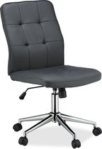 Relaxdays bureaustoel kunstleer - ergonomische kantoorstoel - draaistoel - verstelbaar - grijs