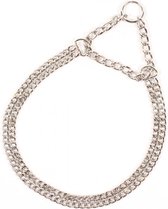 Duvo+ Sliphalsband 2 rijen, verchroomd 50cm