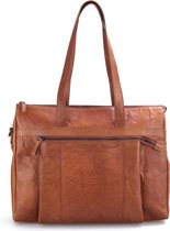 Spikes & Sparrow Laptoptas Bronco Leer - cognac