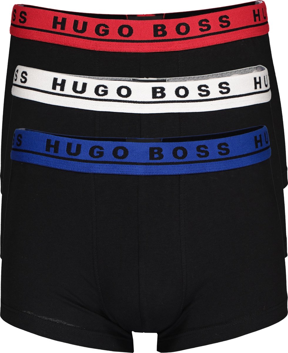vochtigheid hoe vaak welzijn HUGO BOSS trunk (3-pack) - heren boxer kort - zwart met gekleurde  tailleband - Maat: XL | bol.com