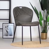 Stapelbare eetkamerstoel Fay antraciet eco leer - Stapelbare stoel - Stapelstoel - Eetkamerstoel zonder armleuningen - Eetkamerstoel grijs