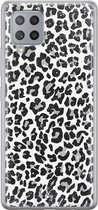 Samsung A42 hoesje siliconen - Luipaard grijs | Samsung Galaxy A42 case | grijs | TPU backcover transparant