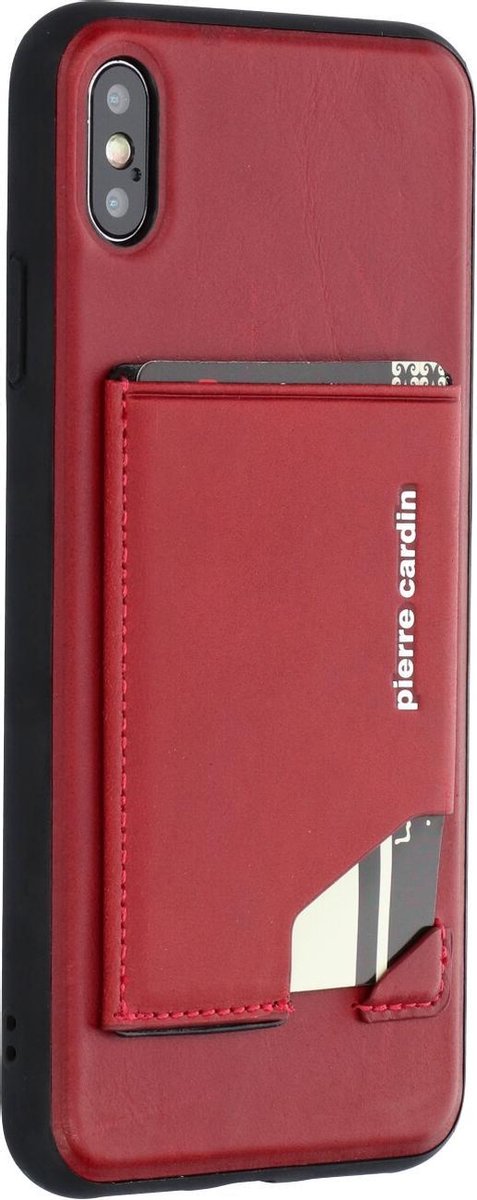 Rood hoesje van Pierre Cardin - Backcover - Stijlvol - Leer - iPhone Xs Max - Luxe cover