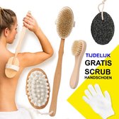 Rugborstel - Scrub Handschoen - Badborstel - Dry Brush - Gezichtsborstel - Gezichtsreiniger -  Doucheborstel Rugborstel - Huidborstel - Duurzaam Bamboe - Cellulite Borstel - 5-delige set - Ho