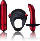 Penisring Cockring Siliconen Vibrators voor Mannen Penis sleeve - Rood - Rocks-Off®