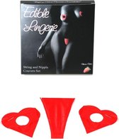 Sexy Dames Setje String BH Lingerie Nachtmode Erotiek Body Sex Toys - Eetbare Lingerie - Aardbeien Smaak - Secretplay®