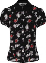 Hell Bunny Star Catcher Unicorn 60's Blouse Zwart