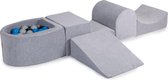 Ballenbakje.nl® Foam Speelset met ballenbak Grijs incl 100 Ballen: Blauw, Grijs, Zwart