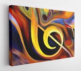 Inner Melody series. Design consisting of colorful musical shapes as a metaphor for the spirituality of music and performing arts - Modern Art Canvas - Horizontal - 266439770 - 80*
