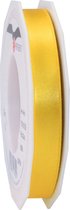 1x Luxe Hobby/decoratie gele satijnen sierlinten 1,5 cm/15 mm x 25 meter- Luxe kwaliteit - Cadeaulint satijnlint/ribbon