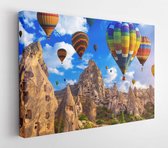 Colorful hot air balloon flying over Cappadocia, Turkey  - Modern Art Canvas - Horizontal - 1548654788 - 80*60 Horizontal