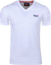 Superdry - Heren T-Shirt - V-Hals - Label - Wit