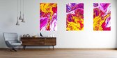 Onlinecanvas - Schilderij - Abstract Acrylic Placard. Fluid Art Vector Texture Pack. Art Vertical Vertical - Multicolor - 80 X 60 Cm