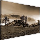 Schilderij Herfst heuvels, 2 maten, bruin, Premium print
