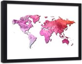 Foto in frame , Roze Wereld , 120x80cm , roze , wanddecoratie