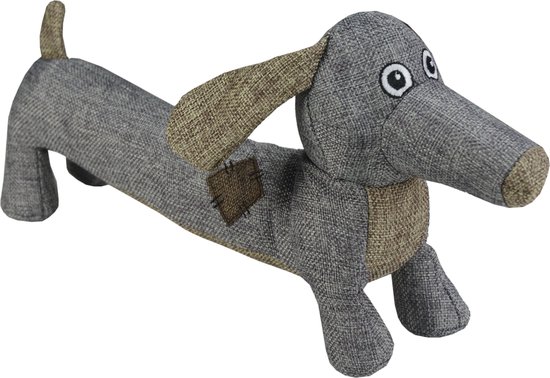 Foto: Country dog buddy 35x18cm honden speelgoed honden speeltje met piepgeluid honden knuffel gemaakt van hoogwaardige materialen dubbel gestikt extra lagen met krakende vulling voor trek spelletjes of apporteren grijs