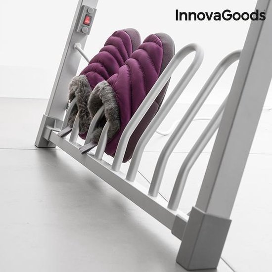 InnovaGoods - Opvouwbaar Elektrisch Kledingdroogrek Verayer 30 Stangen, 300W, Temperatuur max. 50-55 ºC, Inclusief: 4 houders voor het drogen van schoenen