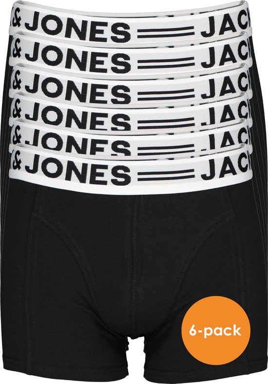 JACK & JONES boxers Sense trunks (6-pack) - zwart - Maat: S