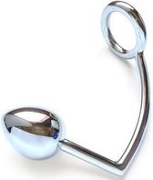 Metalhard cock ring met anaal bead 50mm