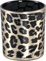Ptmd desiree goud glazen theelicht cheetah print - XS