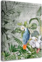 Schilderij Blauwe papegaai, 2 maten (wanddecoratie)