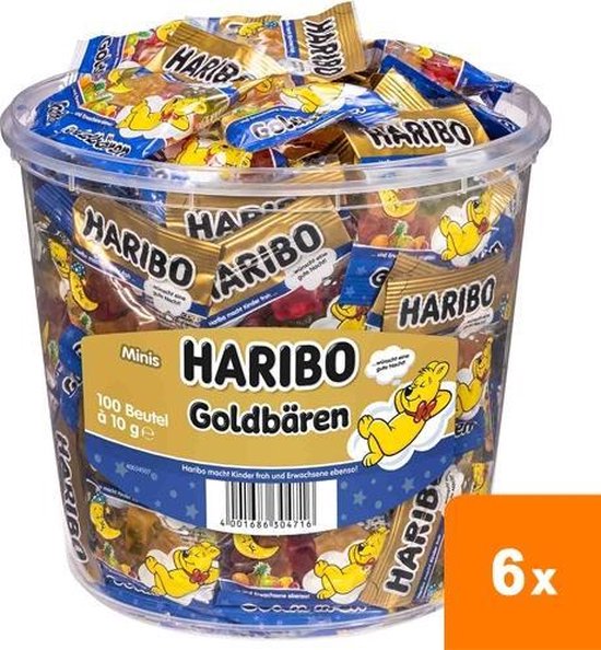 Haribo – Goudberen Goede nacht – 6x 100 Mini zakjes