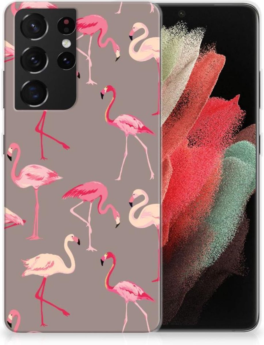 Samsung Galaxy S21 Ultra TPU Hoesje Flamingo
