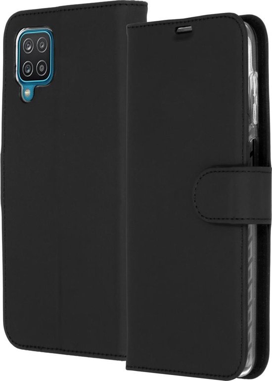 Accezz Hoesje Geschikt voor Samsung Galaxy A12 Hoesje Met Pasjeshouder - Accezz Wallet Softcase Bookcase - Zwart