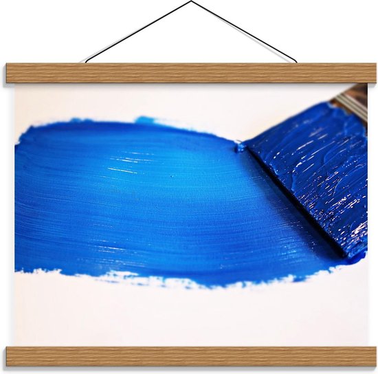 Schoolplaat – Blauwe Plakkaat Verf  - 40x30cm Foto op Textielposter (Wanddecoratie op Schoolplaat)