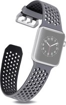 By Qubix - Apple watch 38mm / 40mm bandje met gaatjes - Grijs met zwart - 2 kleuren