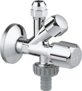 Robinet d'angle GROHE à compression avec joint en téflon 1/2x3/8 m, poignée en plastique, chromé