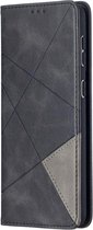 Samsung Galaxy S21 Plus Hoesje Wallet Book Case Geometrie Design Zwart