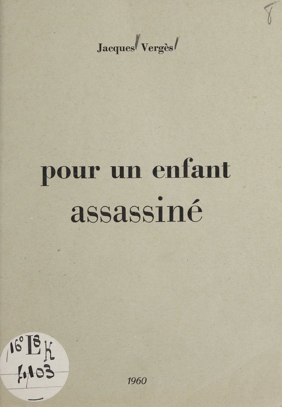 Pour un enfant assassiné - cover