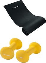 Tunturi - Fitness Set - Neopreen Dumbbellset 2 x 1,5 kg - Fitnessmat 160 x 60 x 0,7 cm