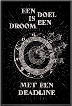 Kuotes Art - Canvas Schilderij met frame - Doelen en dromen - Muurdecoratie - 80 x 120 cm