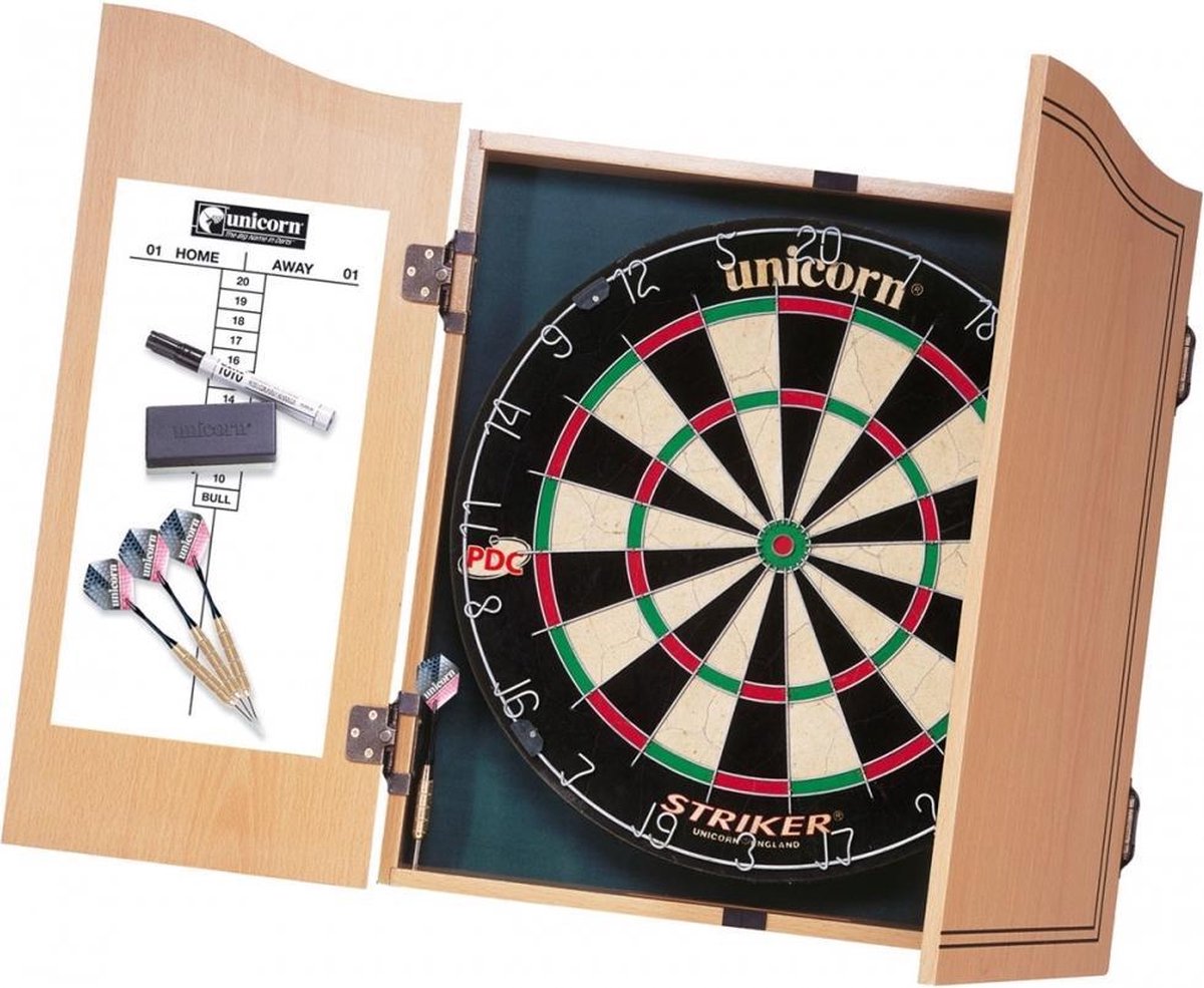 Mineraalwater intern puree Unicorn Dartbord Strike Home Center 45 Cm Hout Naturel 7-delig | bol.com