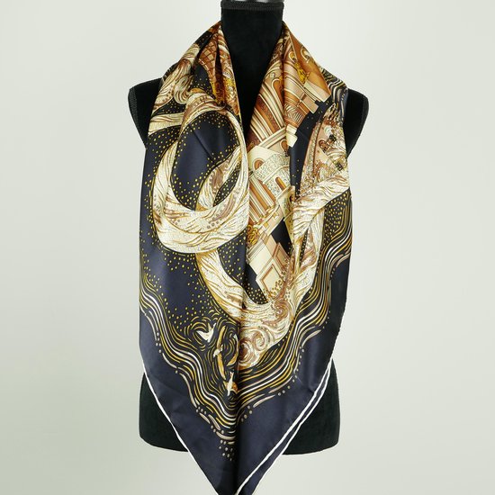 100% hoge kwaliteit zijden sjaal / kasteelstijl vierkant 106 x 106 | bol