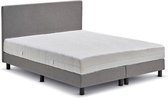 Maxi Cisano Boxspring 140x200 cm - Gestoffeerde Boxspring met Matras - Bed met Pocketvering Matras - Grijs - Tweepersoonsbed