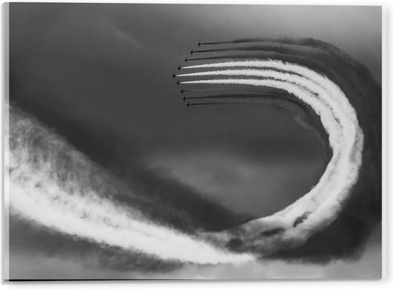 Acrylglas - Vliegshow in het zwart/wit - 40x30cm Foto op Acrylglas (Met Ophangsysteem)
