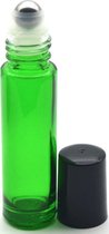 Donkergroen rollerflesje rvs (10 ml) - rolflesje - glas - aromatherapie