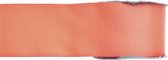 1x Hobby/decoratie koraal roze satijnen sierlinten 2,5 cm/25 mm x 25 meter - Cadeaulint satijnlint/ribbon - Striklint linten