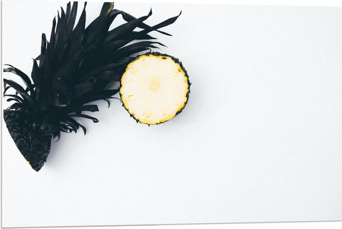 Forex - Zwart Geverfde Ananas  - 90x60cm Foto op Forex