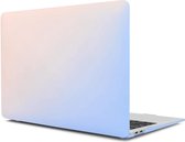 Macbook Case Cover Hoes voor Macbook Air 13 inch 2020 A2179 - A2337 M1 - Regenboog Crème Blauw