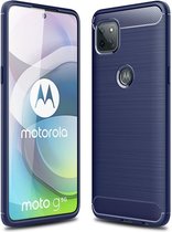 Motorola Moto G 5G Hoesje Geborsteld TPU Back Cover Blauw